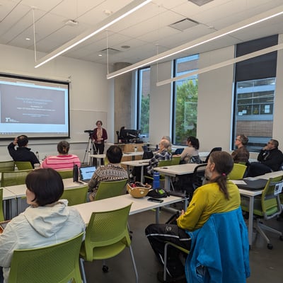 Students and an instructor in a classroom at Portland State University