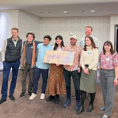 The ITE-STEP club has placed second in the Oregon Traffic Bowl for the second consecutive year. Here the team accepts the prize.